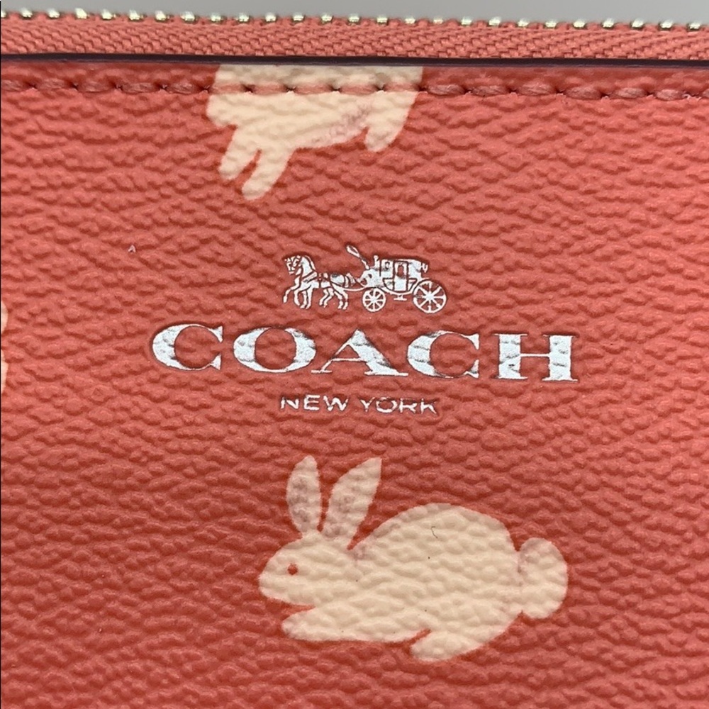 COACH COSMETIC CASE 17 WITH BUNNY SCRIPT PRINT - Picture 14 of 16